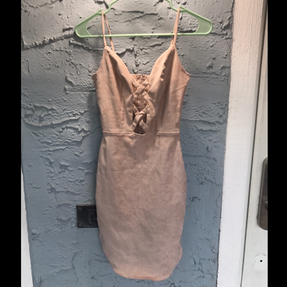 SOLD✨Rose Vegan Suede Dress